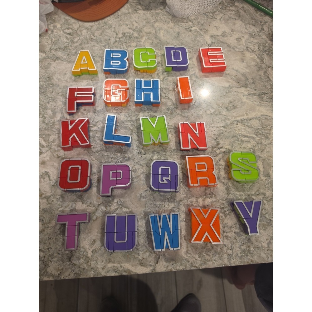 Lot 23 Alpha Bots Transformers Alphabet Letter Robots Figures  In comple Set E